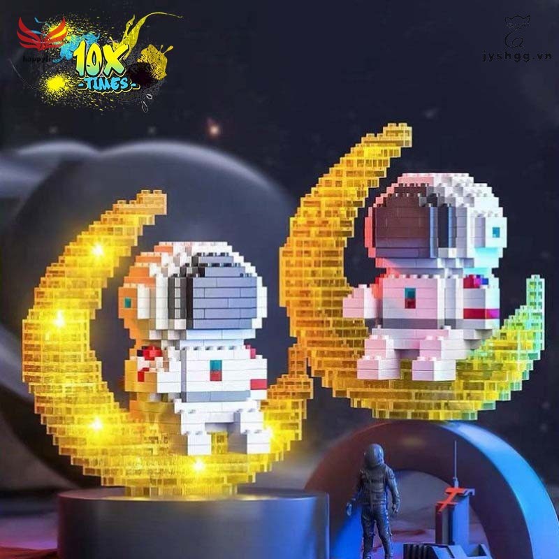 Lego 3d phi hành gia phát sáng lấp lánh dễ thương có đèn, quà tặng bạn gái, quà tặng sinh nhật 10xtimes
