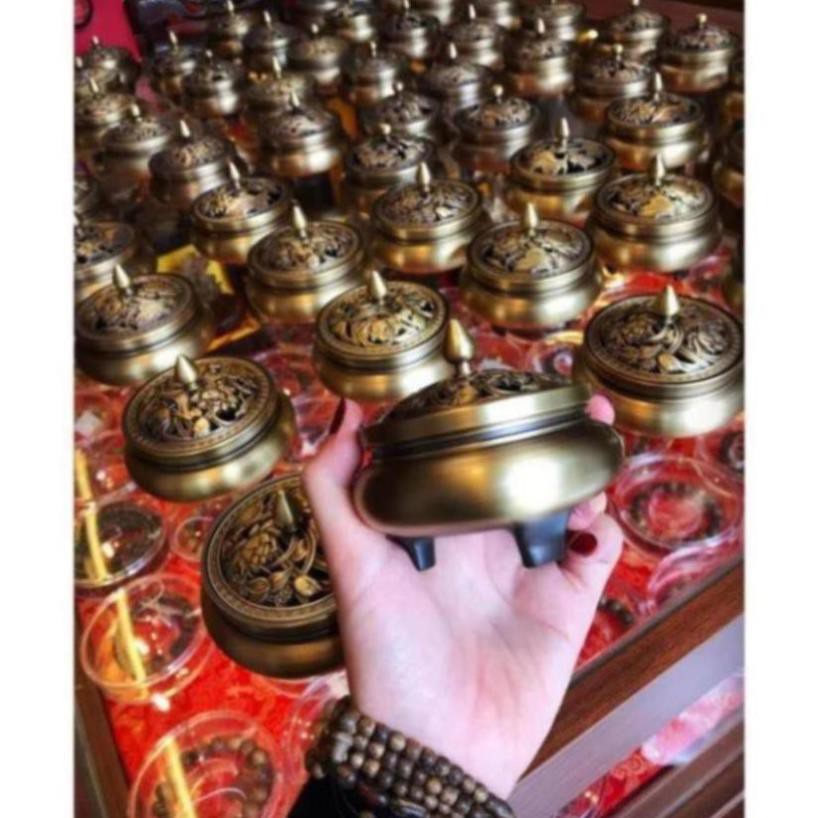 Lư xông trầm, lư đốt trầm cao cấp chất liệu đồng nguyên khối - Lư hương dùng là mê