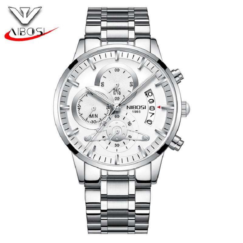 Đồng hồ Nibosi 2309-1 dây thép chạy full 6 kim | BigBuy360 - bigbuy360.vn