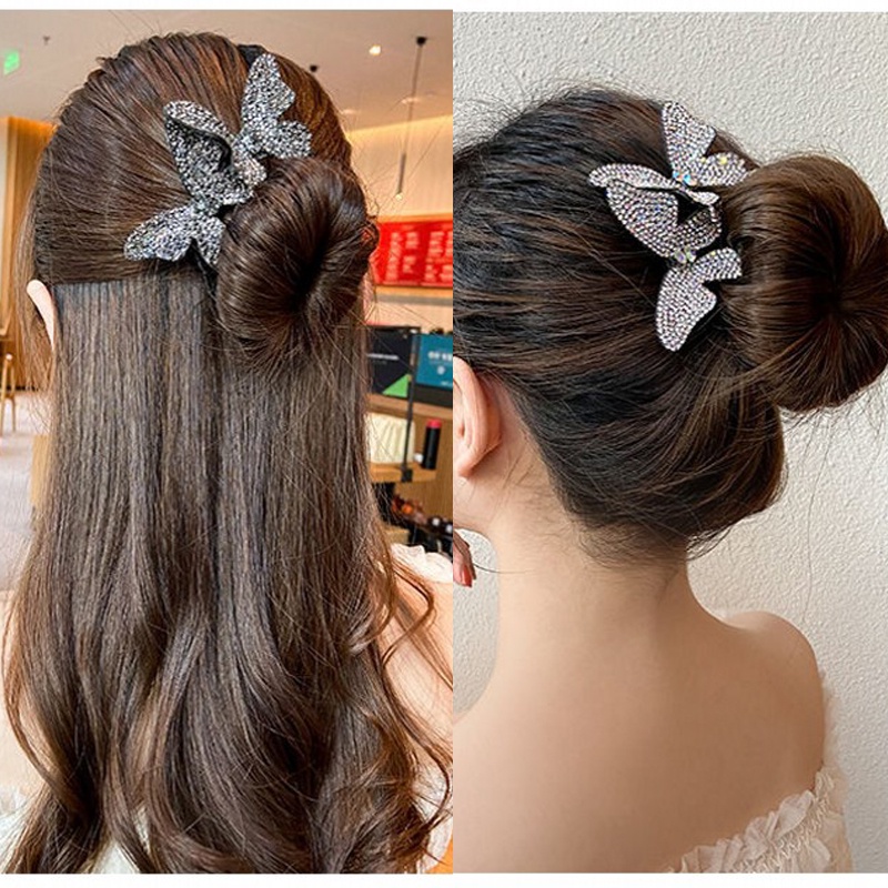 Kẹp Tóc Đính Đá Hình Bướm Thời Trang