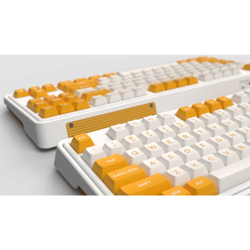 Bàn phím cơ FL-Esports CMK87 Yellow &amp; White 3 Mode (Type-C / Bluetooth / 2.4G) - Hàng chính hãng