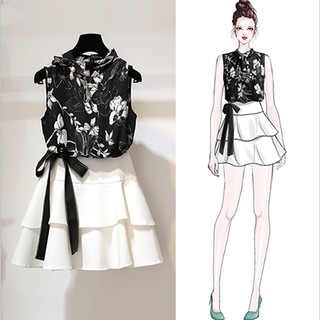 Set đầm chân váy trắng hàng  Quảng Châu cao cấp thiết kế