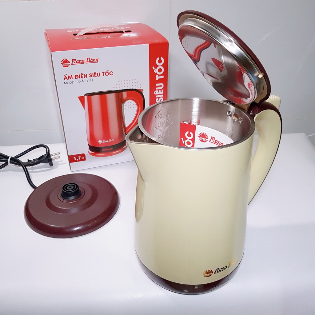 Ấm siêu tốc đun nước 1,7L Rạng Đông siêu bền, 2 lớp, RD-AST17P1