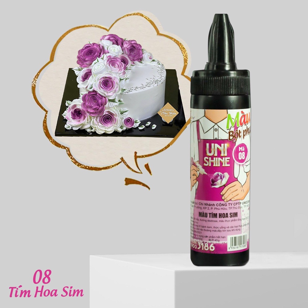 Màu phun bột thực phẩm Unicorn 45g ⚡ GIÁ SỐC ⚡ tạo màu thực phẩm món ăn, thức uống, bánh kẹo