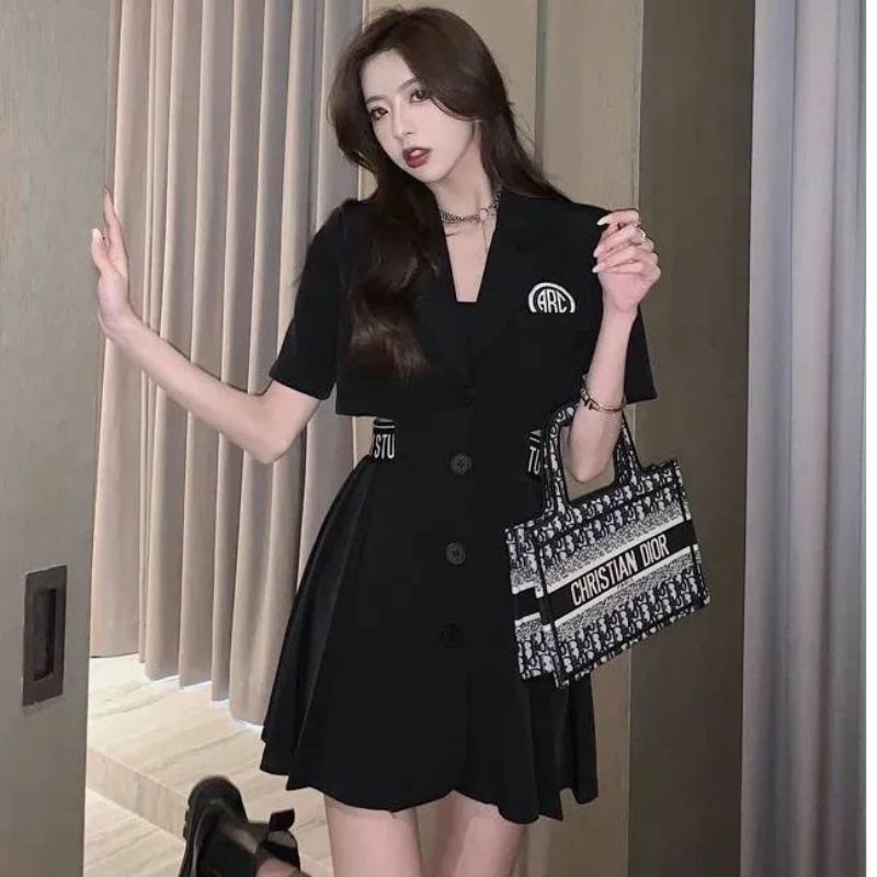 (Có sẵn màu đen)Đầm xinh ôm body chun eo dáng ngắn xinh xỉu( có Sẵn ) | BigBuy360 - bigbuy360.vn