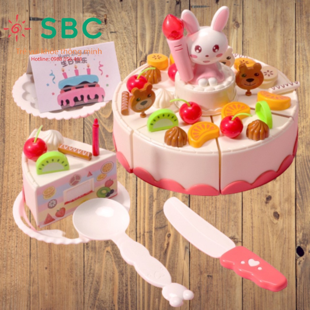 Bộ đồ chơi tiệc trà bánh sinh nhật cho bé 85 chi tiết có đèn và nhạc- Đồ chơi nhựa trẻ em