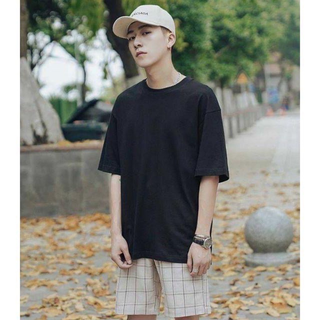 Áo ThunÁo Phông Trơn Nam Nữ Tay Lỡ Cotton 100% oversize form rộng 5 màu ,mặc thoáng mát thấm hút mồ hôi