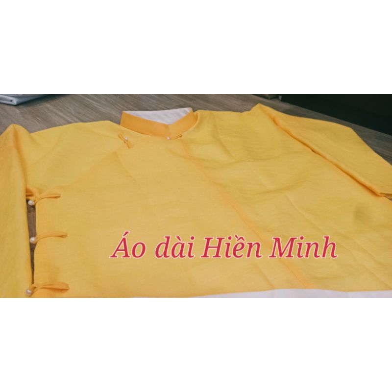 Áo dài Ngũ thân truyền thống vải san hàn kèm quần và khăn xếp