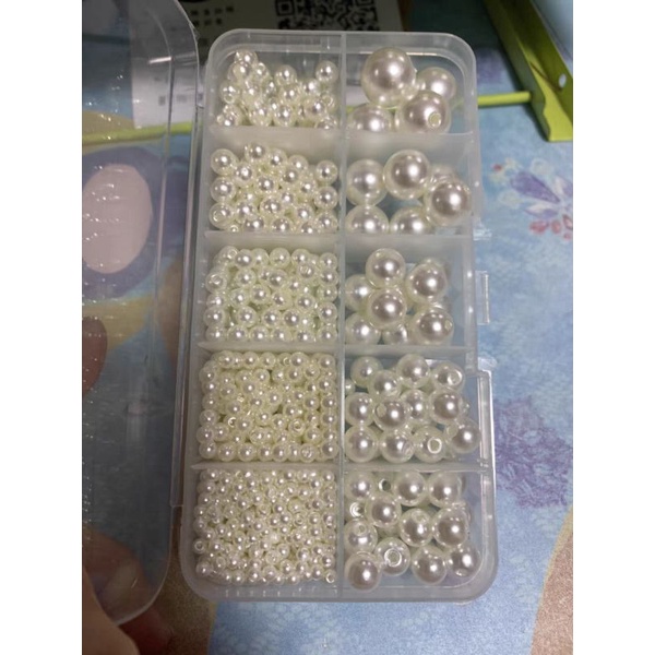 Hạt Chuỗi Có Lỗ Giả Ngọc Trai Nhựa ABS.