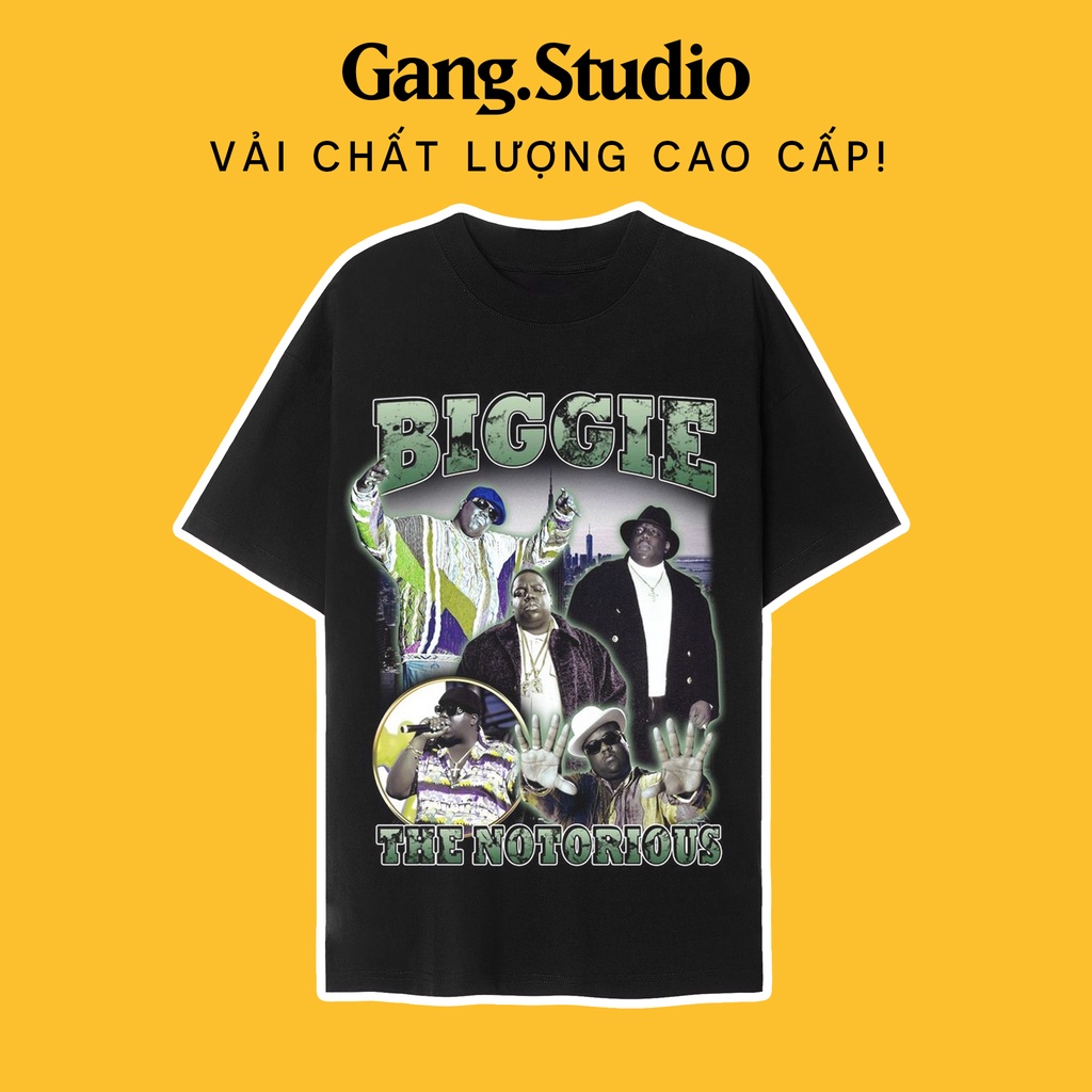 Áo thun BIGGIE SMALLS Vintage Hiphop tay lỡ vải cao cấp phong cách nặng động, form siêu đẹp in hình 