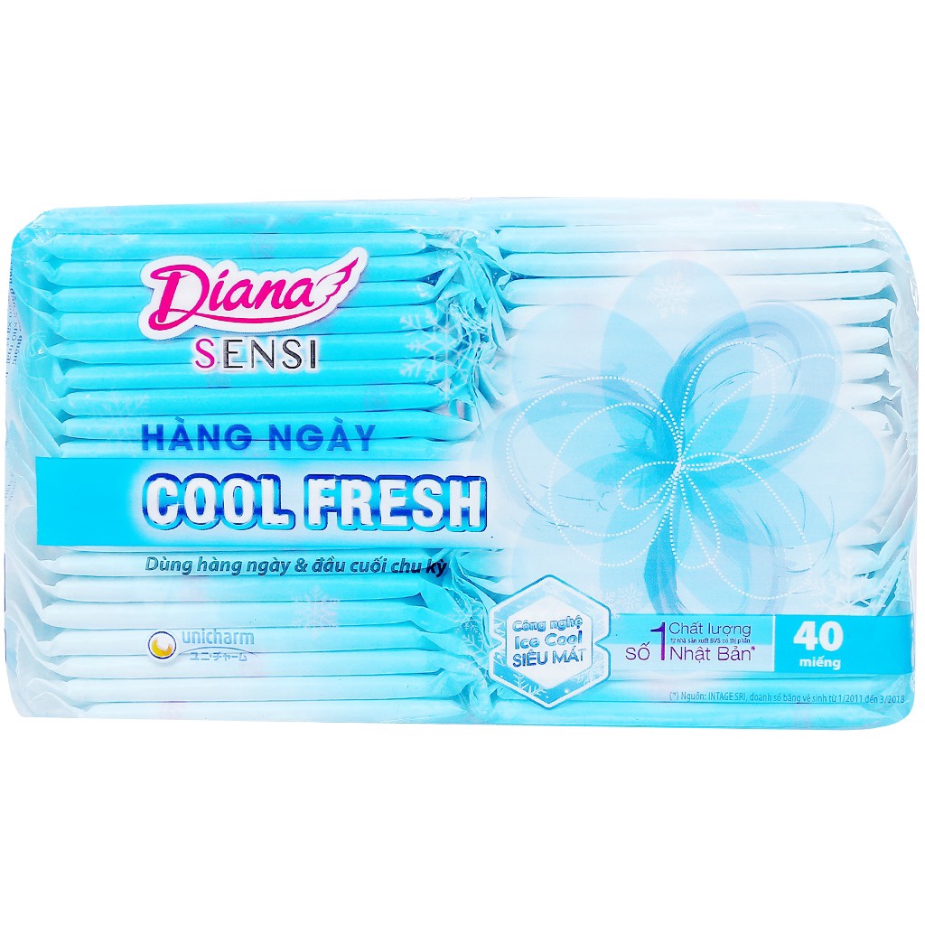 Băng Vệ Sinh Hàng Ngày Diana Sensi Cool Fresh 20 Miếng- 40 miếng