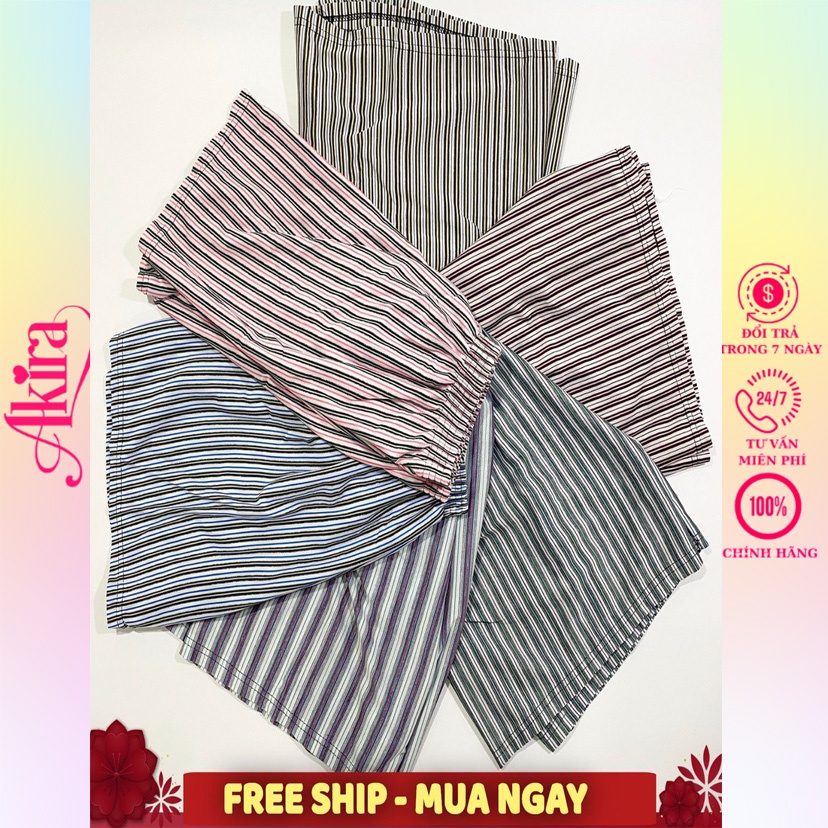 Quần Đùi Nam Sọc Tâm, Chất Liệu Thoáng Mát Thấm Hút Mồ Hôi, Mặc Nhà Đủ Size Từ 45 - 85KG