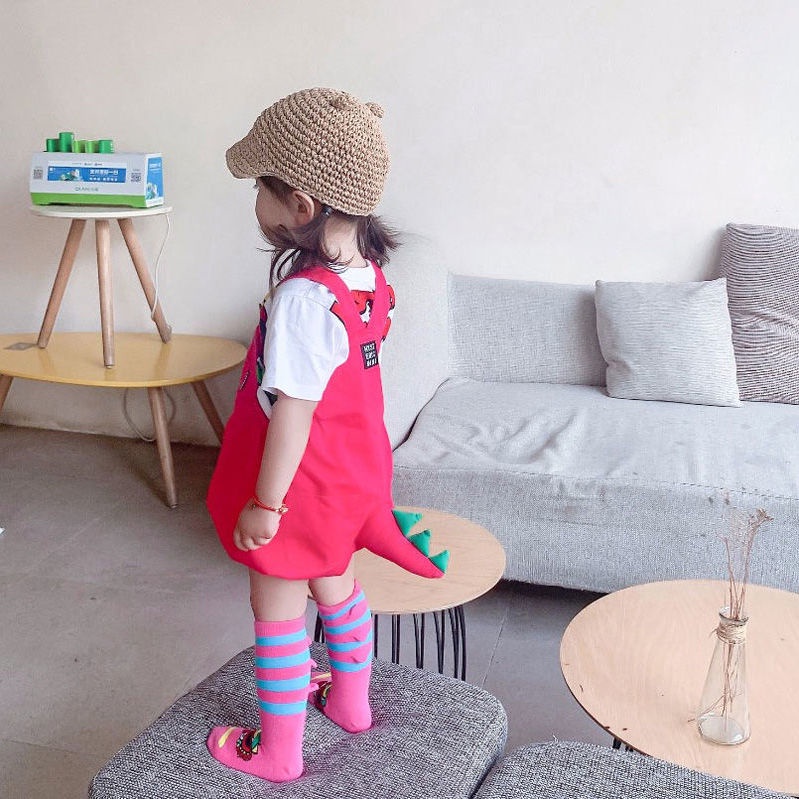 Quần Yếm Khủng Long Ba Chiều Bằng Cotton Nguyên Chất Dễ Thương Cho Bé Trai Và Gái
