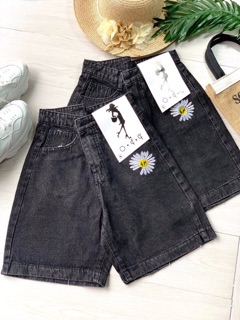QUẦN SHORT JEANS THÊU HOA CÚC