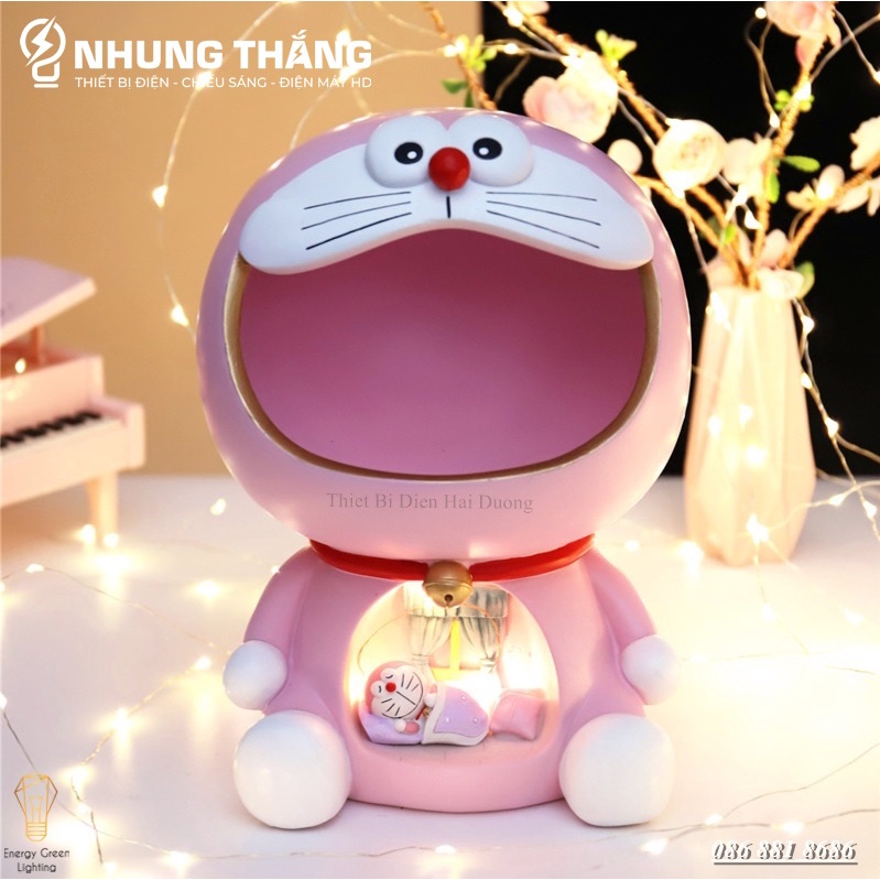 Đèn Ngủ Trang Trí Hình Doraemon Kiêm Đựng Chìa Khoá Bánh Kẹo Phụ Kiện 4 Mẫu Khác Nhau - Trang Trí Căn Phòng Vintage