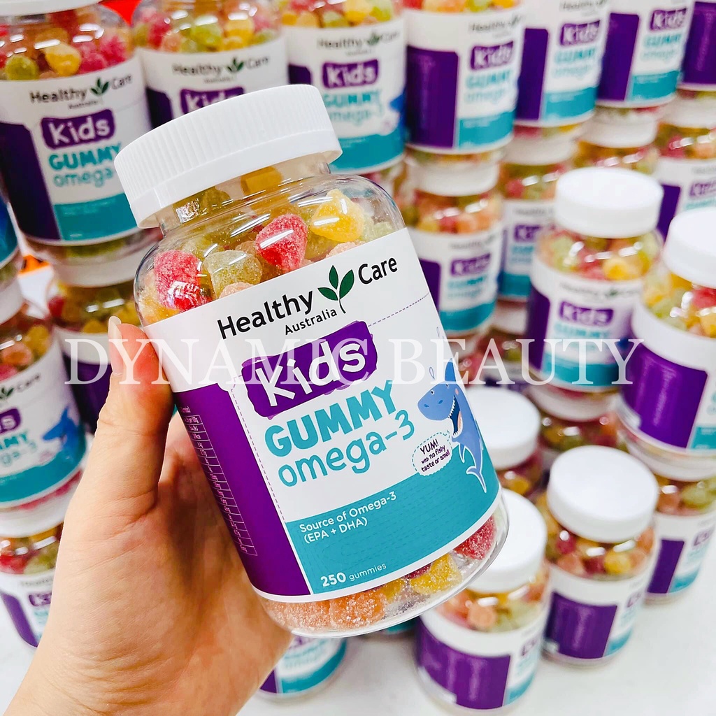 [Hàng chuẩn Úc] Kẹo dẻo bổ sung dầu cá cho bé trên 2 tuổi Healthy care kids gummy omega 3 250 viên của Úc