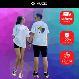 Áo đôi nam nữ thun nỉ unisex logo trái tim thời trang vucio