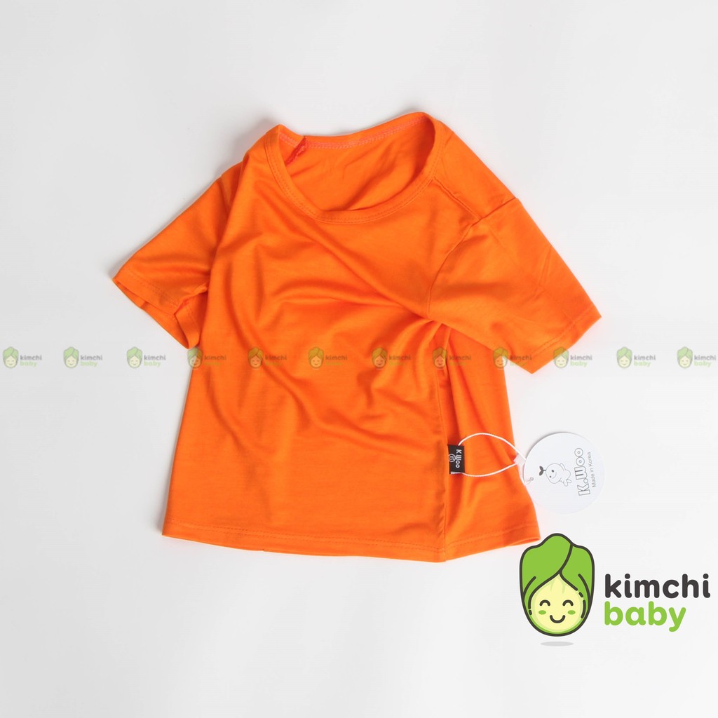 Áo Thun Bé Gái, Bé Trai KIMCHIBABY Vải Thun Lạnh Xuất Hàn, Áo Thun Trẻ Em Cộc Tay Mặc Hè Minky Mom MKMA2106