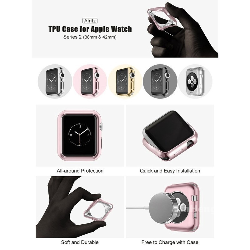 Thích hợp cho iWatch series 5 4 3 2 1 Vỏ bảo vệ TPU Đồng hồ thông minh Apple 38 40 42 44mm khung bảo vệ chống rơi