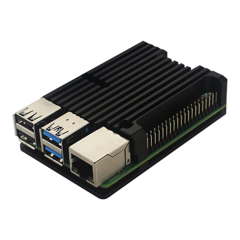 Vỏ Hợp Kim Nhôm Kèm 2 Quạt Làm Mát Cho Raspberry Pi 4