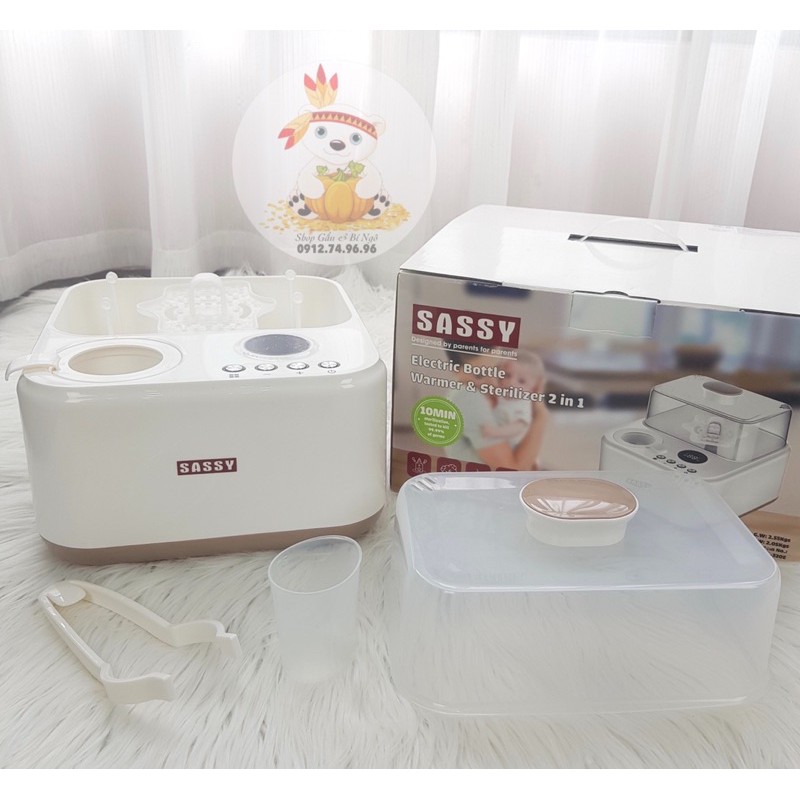 Máy hâm sữa và tiệt trùng bình sữa 2 in 1 cao cấp Sassy