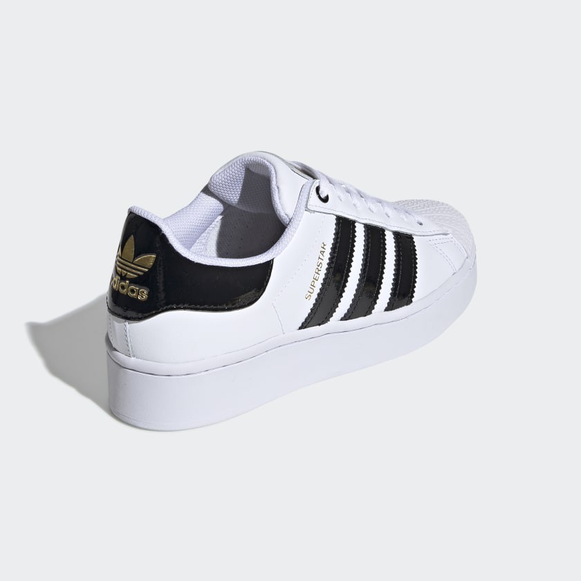 Giày Sneaker Superstar Adidas trắng sọc đen tem vàng bold auth có sẵn