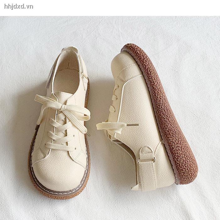 Giày da bít mũi phong cách Retro Nhật Bản thời trang mới cho nữ