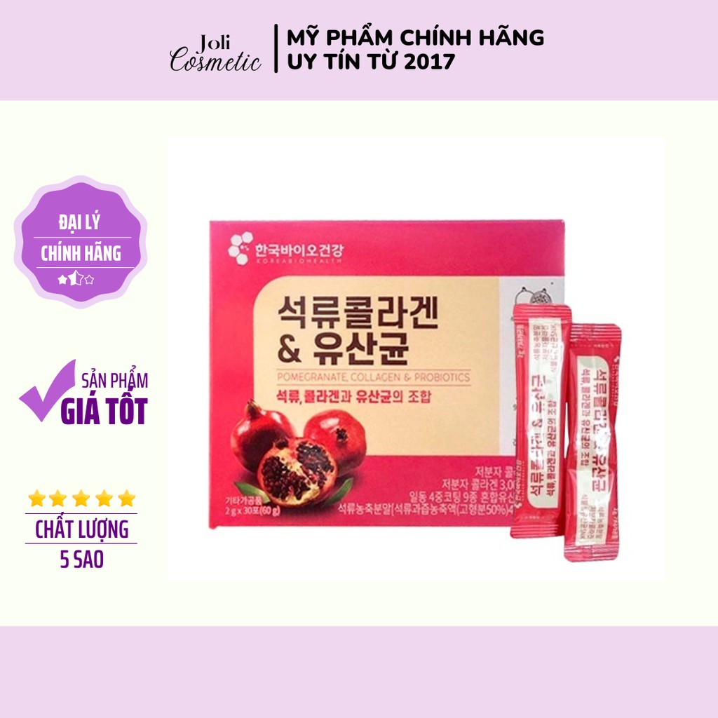 Collagen Lựu Đỏ Hàn Quốc 30 Gói - Bột Collagen Lựu hàng chính hãng - Joli Cosmetic