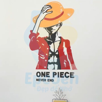 Tranh mica EPeBen dán tường nổi 3d hình one piece luffy mũ rơm decor trang trí quán game phòng game thủ