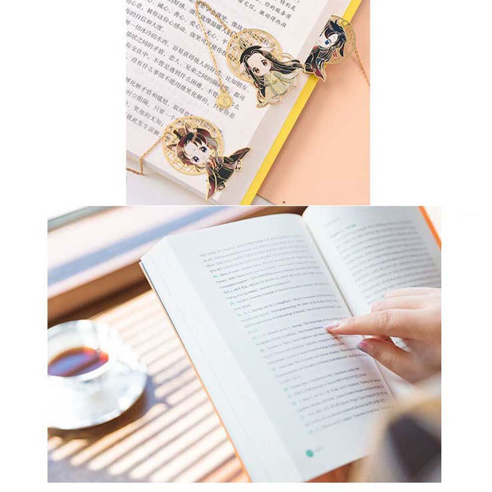 Pewany Tian Guan Ci Fu Mặt Dây Chuyền Kim Loại Đánh Dấu Sách Tua Rua Rỗng Cho Trường Học