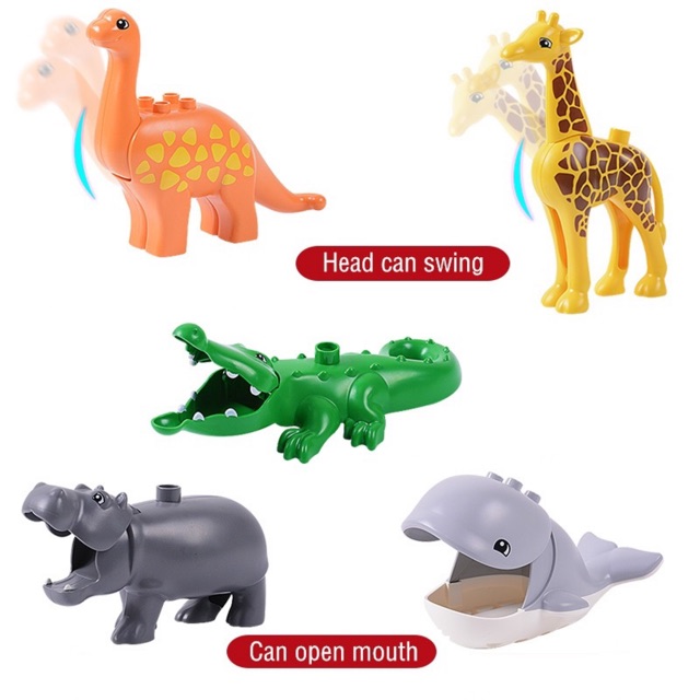 Mô hình các con vật tương thích chuẩn duplo (miếng to) - đồ chơi xếp hình lắp ráp