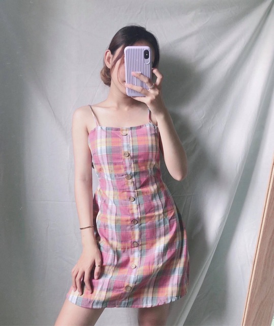 ĐẦM XINH HAI DÂY LOLI DRESS CÓ MÚT NGỰC - ĐẦM THIẾT KẾ FROM SUÔNG CỘT NƠ SAU LƯNG - CÓ BO CHUN EO ( kèm ảnh trải sàn )