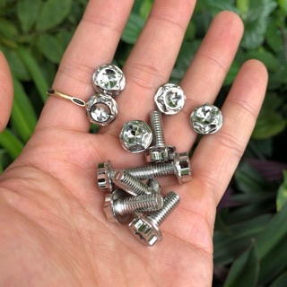 Ốc inox salaya vn (dẹp) 6li15 (m6x15) - 6li2 (m6x20) - 6li25 (m6x25) - gắn cho nhiều loại xe