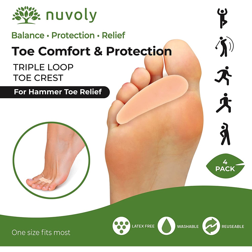 Cặp gel silicone mềm hỗ trợ tách định hình sửa ngón chân giảm đau chuyên dụng cao cấp SA11