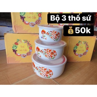 Bộ 3 thố sứ hút chân không