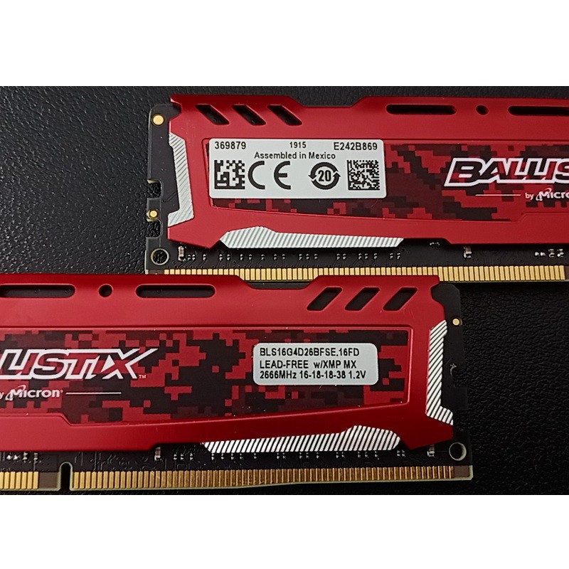 Ram tản nhiệt 16Gb DDR4 bus 2666, ram bộ hiệu CRUCIAL BALLISTIX SPORT, hàng chính hãng bảo hành 3 năm