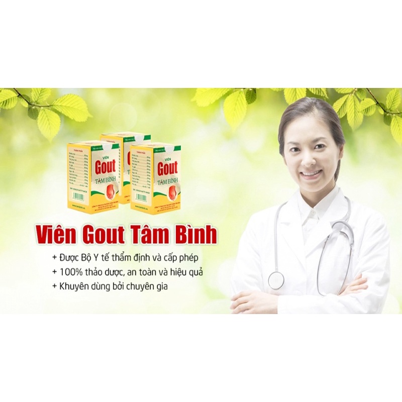 [Lọ 60v] Viên Gout Tâm Bình, Hỗ trợ giảm Gut từ thảo dược, giảm acid uric máu - Trung Đông Pharmacy