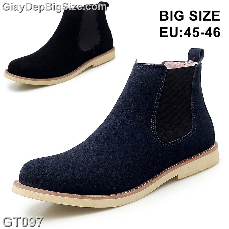 Giày Boot (bốt) Chelsea, giày cổ cao big size cỡ lớn EU:45-46 cho nam chân thon cân đối