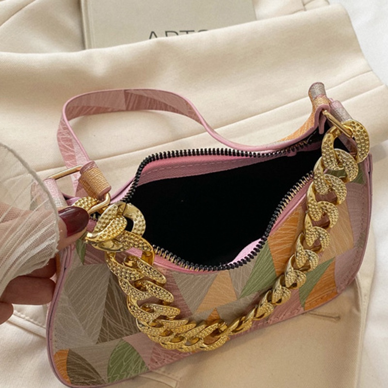 Túi đeo vai IELGY in họa tiết hình học đơn giản kiểu Pháp cho nữ