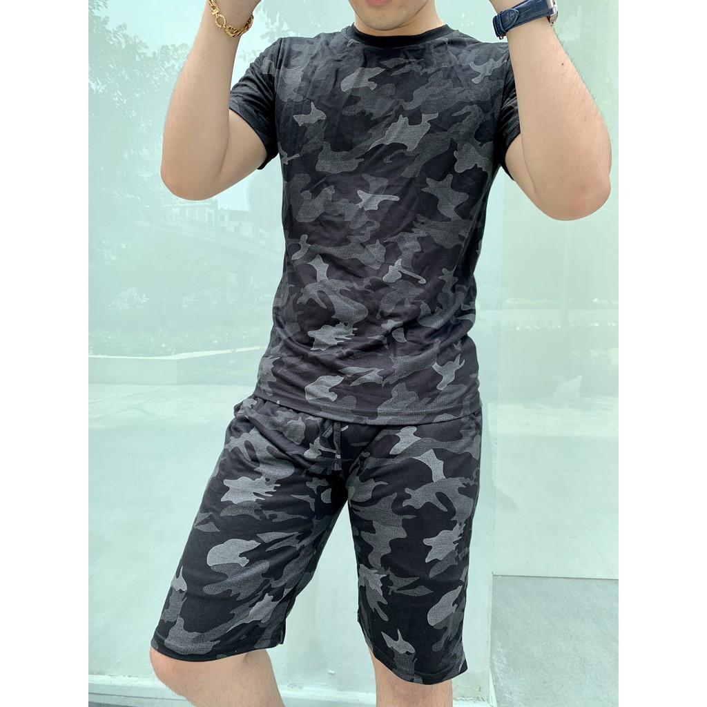 Bộ Thể Thao Nam Cổ Tròn Cotton Thoáng Mát Thấm Hút Mồ Hôi Co Giãn Tốt Thoải Mái Vận Động