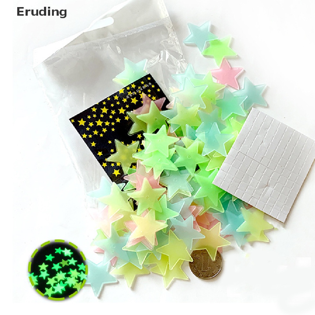 Set 100 Sticker Ngôi Sao Dạ Quang Dán Tường Trang Trí