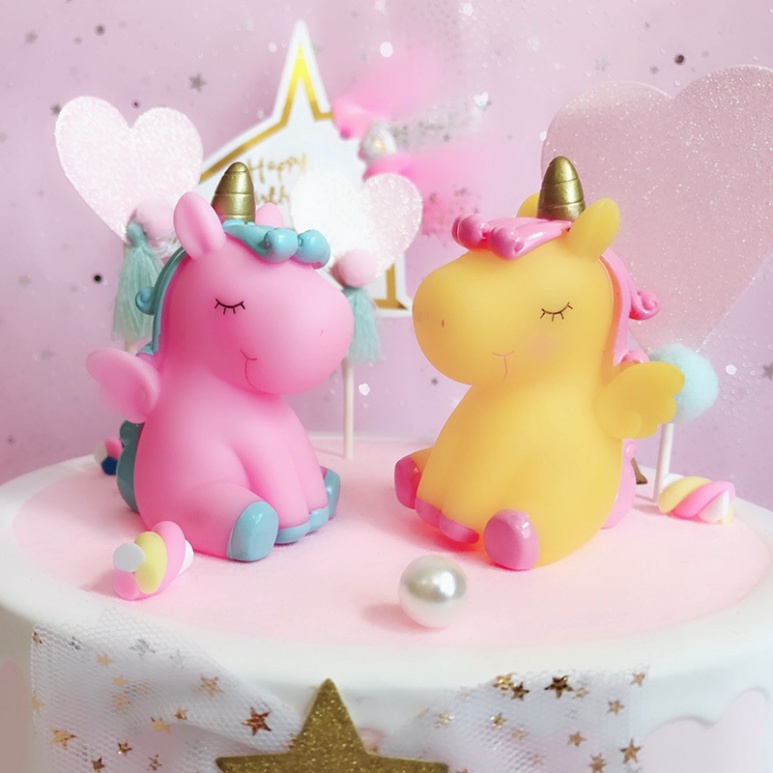 trang trí bánh kem [FREESHIP] ngựa uni sừng siêu dễ thương