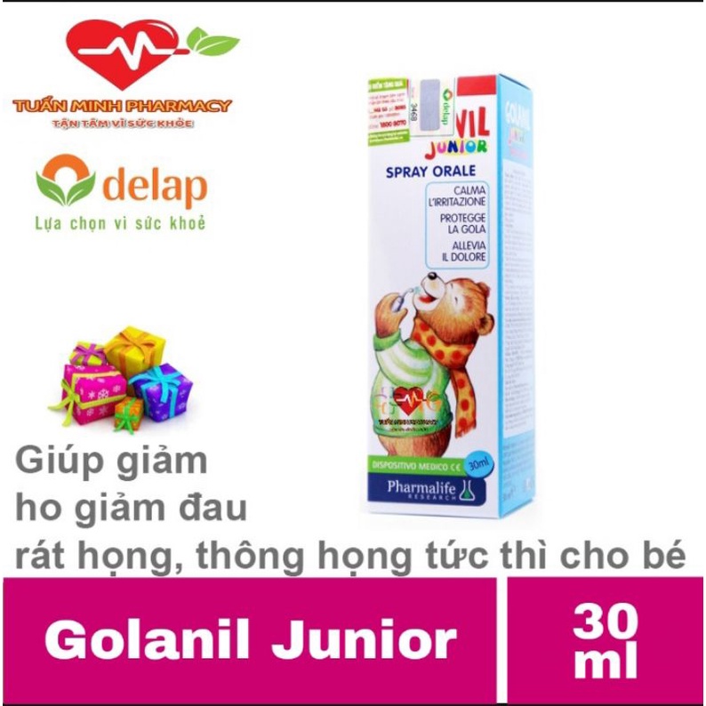 Golanil Junior Spray Orale - Giúp giảm ho giảm đau rát họng, khản giọng thông họng tức thì cho bé (Lọ 30ml)