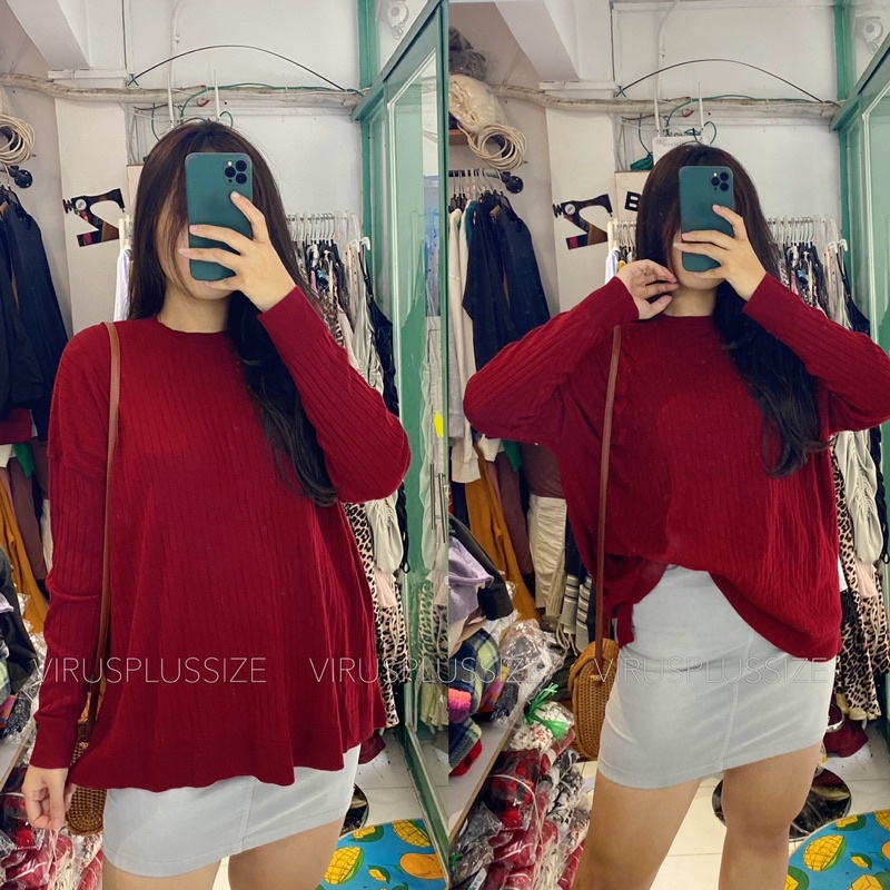 Áo len gân bigsize len mỏng un*