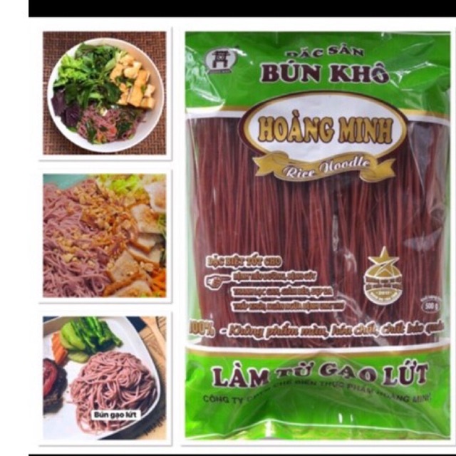 Gói bún phở khô gạo lứt ⚡SIÊU NGON⚡ Bún gạo lứt giảm cân - ăn kiêng, thực dưỡng, ăn chay Hoàng Minh (550gr) | BigBuy360 - bigbuy360.vn
