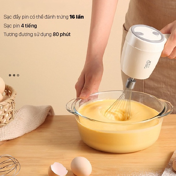 [Sẵn] Máy đánh trứng cầm tay chạy pin LOTOR HM-601 - Bảo Hành 12 Tháng [CMART GIA DỤNG TIỆN ÍCH]