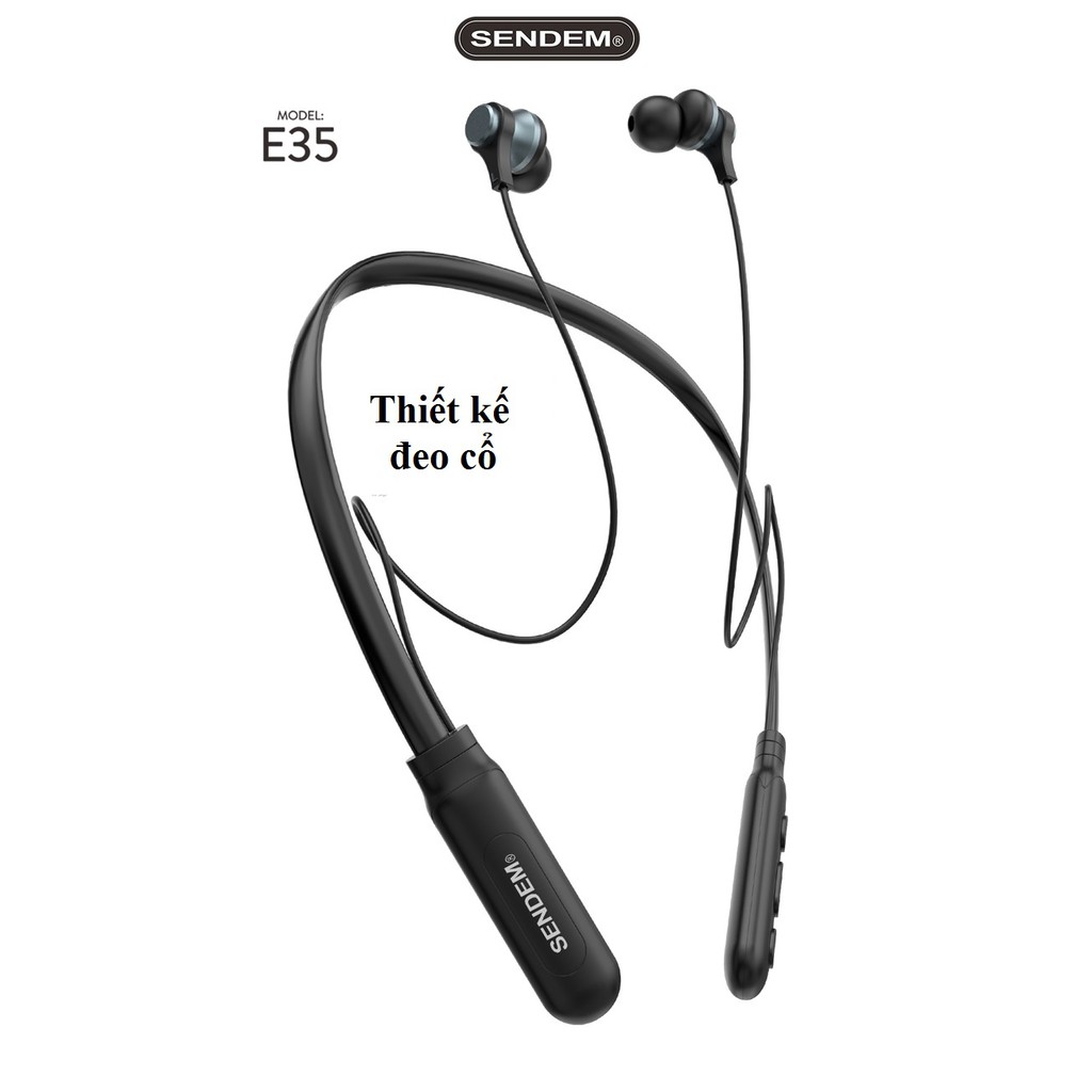 [CHÍNH HÃNG] Tai Nghe Bluetooth quàng cổ Sendem E35  Kiểu Dáng Thể Thao - Pin cực trâu 15 TIẾNG - Bảo hành 1 năm | BigBuy360 - bigbuy360.vn