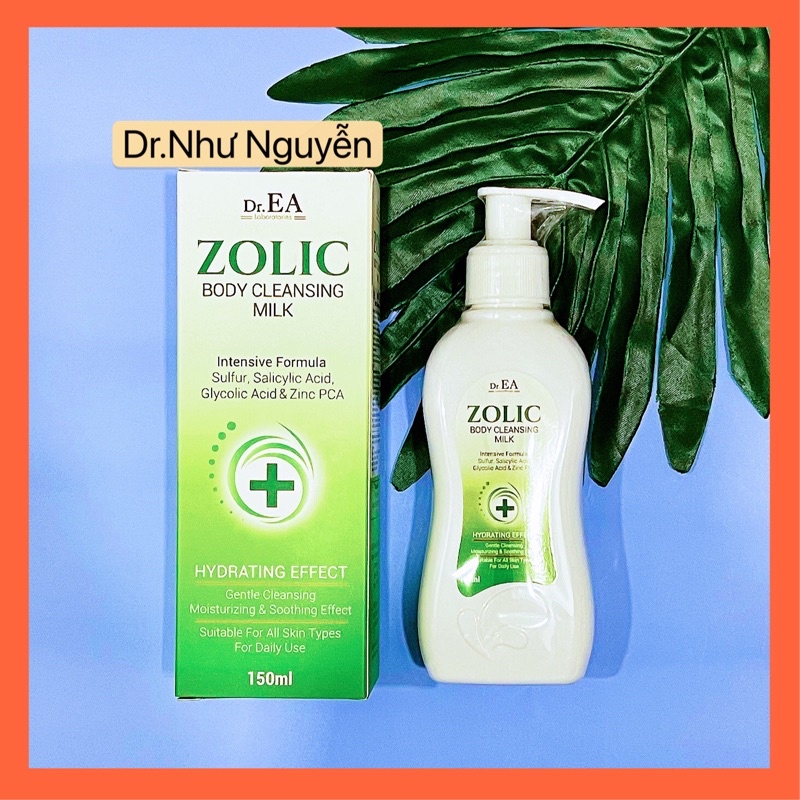 Sữa tắm Zolic Body Cleansing Milk Dr.EA Giảm Mụn Cơ Thể_Viêm Nang Lông (Chai 150ml)