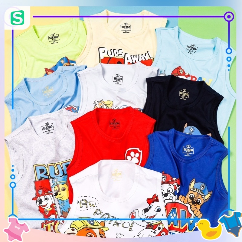 Bộ sát nách Seesoo 2-6T bé trai mẫu Paw Patrol - Đội chó cứu hộ siêu cute.