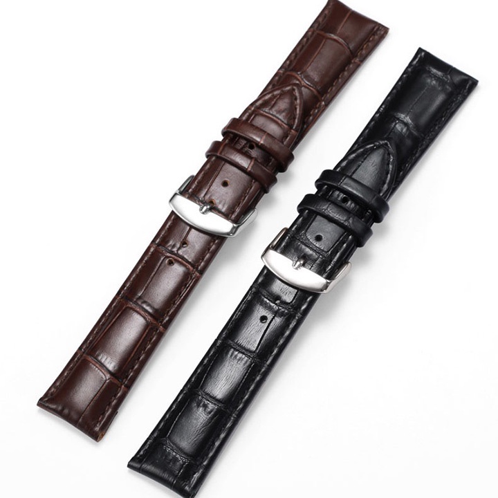 Dây đồng hồ da nam nữ kích thước 12 đến 22 mm
